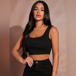 ZARA Black Cropped Tank Top